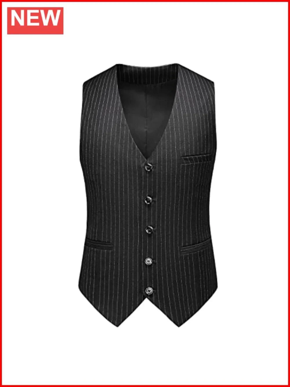 Mens 3 Piece Double Breasted Pinstripe Slim Fit Tuxedo Suit Set Formal